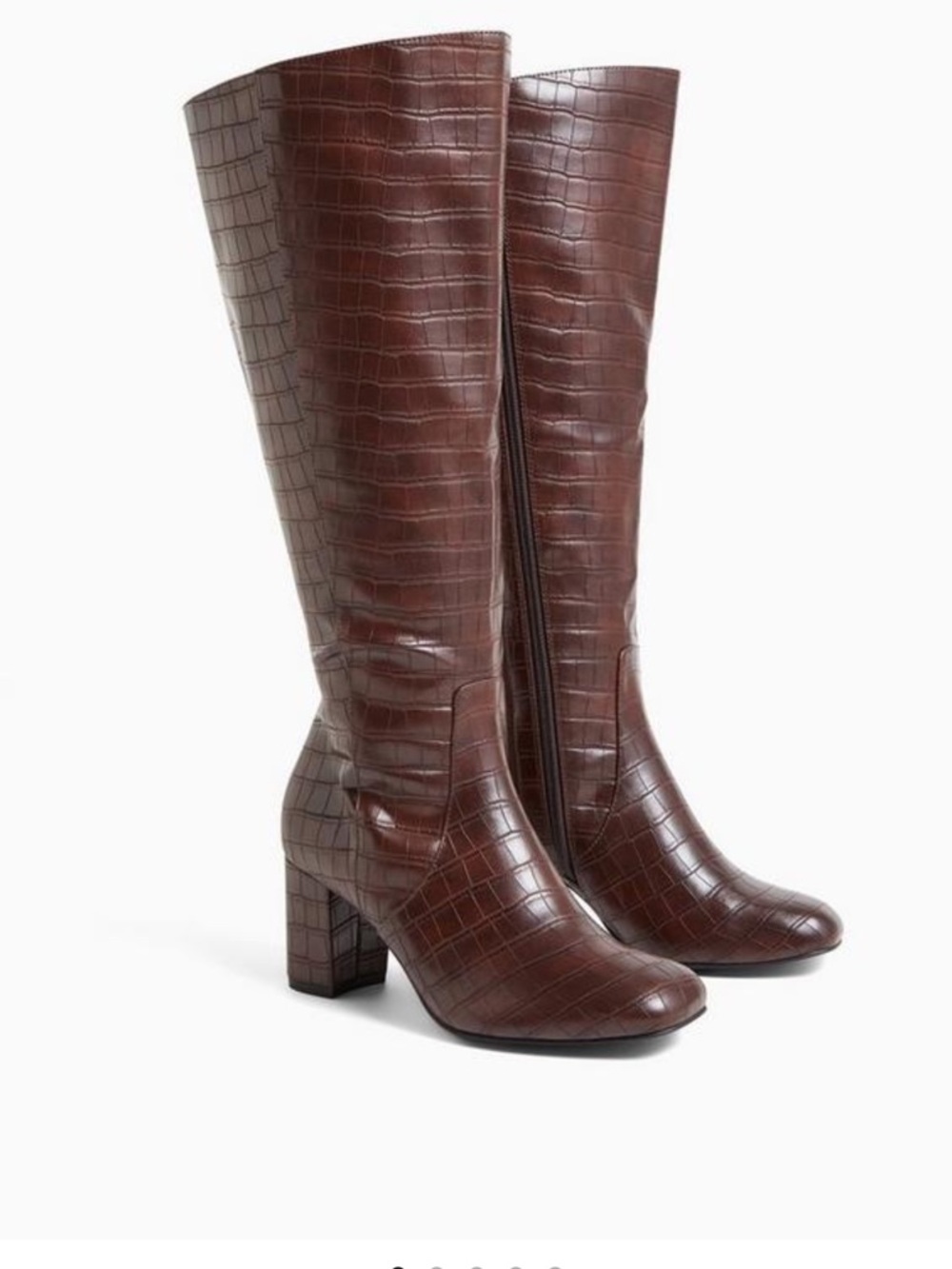 Torrid Square Toe Block Heel Knee-High Boot
